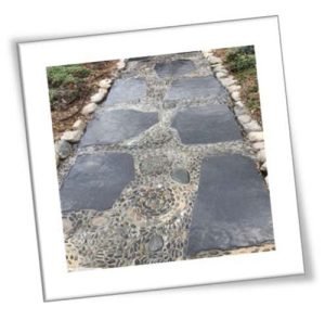photo of a Flagstone pathway in a graphic frame